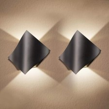 Lampada da Parete Moderna da Esterno 2 Pezzi Impermeabile Luce Alluminio