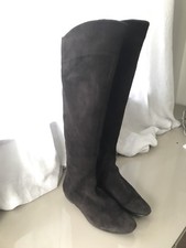 STIVALI DONNA AL GINOCCHIO MARRONI SCAMOSCIATI MISURA 39 MADE IN ITALY