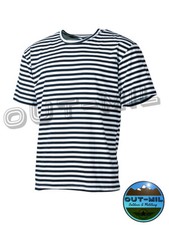 T-shirt (replica Marina Militare Russa) manica corta bianca con righe blu