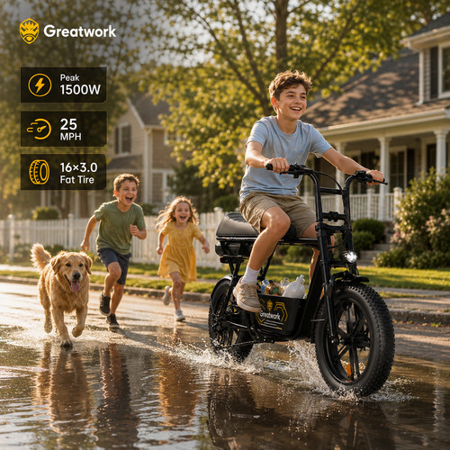 Electric scooter with seat - seat, &