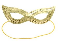 Maschera colore oro veneziana halloween carnevale paillettes K.3359