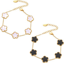 2 Pezzi Bracciale Trifoglio a