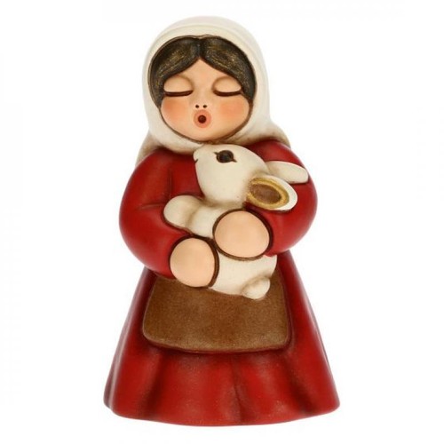 Donna con coniglio presepe - donna,