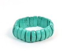 Bracciale Elasticizzato doppio elastico in Howlite tinta. Made in Italy