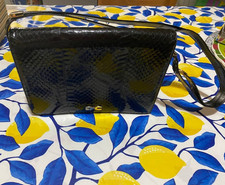 Borsa Vintage a mano/tracolla nera In pelle di coccodrillo  Anni '60