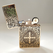 Zorro ZL8 Constantine Brass Lighter - Ultra-Thin Case & Heavy Duty Hinge