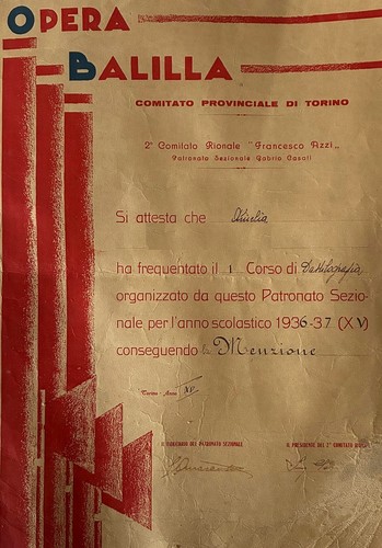 Diploma opera balilla torino - diploma,