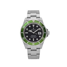 Rolex Submariner Date 16610LV 'Kermit' lunetta piatta 4 acciaio inox quadrante nero