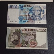 Vecchie Banconote Italiane 10 Mila Lire Del Castagno + Volta Fds Lotto Z36