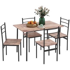 HOMCOM Set Tavolo e Sedie Salvaspazio 5pz con Tavolo Rettangolare Sedie Moderne