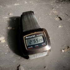 VINTAGE 1970  Quarzo ACCURIST Massiccio Inox Ottimo like New