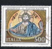 Italia 1987 Monreale Pantocrator Mosaici mosaic arte art Jesus Gesù religione