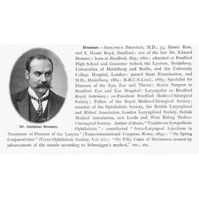 Dr Adolphus Bronner of Manor Row & Mount Royd, Bradford - Stampa antica 1902