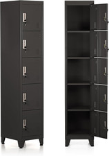 - Armadietto Metallico Multiuso, Armadio Spogliatoio Salvaspazio Con Serratura, 