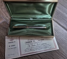 Parker 75 ciselè vermeil stilo fountain pen sterling 925 USA 63 XF point IN BOX