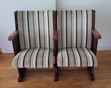 arredamento vintage sedie cinema d'epoca rivestite di velluto cotone e seta