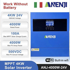 Inverter Solare 4000W Off-Grid Ibrido MPPT100A Pure Sine Wave 24V 220V 500V WIFI