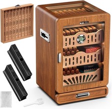 Humidor per Sigari Armadietto, Humidor per Sigari da Scrivania Piano in Vetro, Regalo per Sigari per Uomo, con