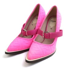 Auth FENDI Zucca Pumps Pink