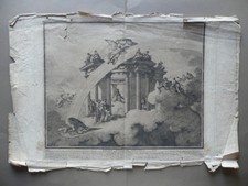 Incisione Macchina Nascita Figlio Re Due Sicilie Specchi Le Lorrain Colonna 1748