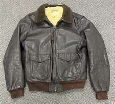 Giacca bomber volo shearling vintage anni 80 LL Bean G1 uomo grande 44 marrone USA