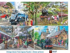 Puzzle treno a vapore vintage di House of Puzzles scena a scelta - nuovo