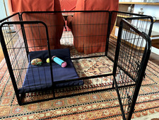  Recinto per Cani da Interno/Esterno in metallo nero 4 pezzi (77x109x77x109)