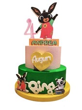 Torta scenografica finta compleanno bing festa party Polistirolo personalizzato
