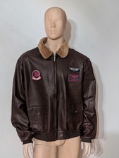 Giacca Top Gun Maverick Uomo 2XL Bomber Volo Aviatore Ecopelle con Toppe