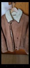 Giubbotto Uomo Pelle Giacca Scamosciata Giubbino di Renna  marrone taglia 52