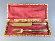 Posate da portata manico argento 800 forchetta e coltello vintage XX sec.