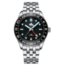 Phoibos Wave Master GMT 200m Automatic Diver PY049C Nero - Rich Watch House
