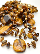 OCCHIO DI TIGRE COLLANA ANNI '60 DOPPIO FILO