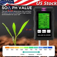 Tester PH Digitale del Suolo 6 in1 - Misuratore di Umidità, Fertilità, Temperatura e Luce