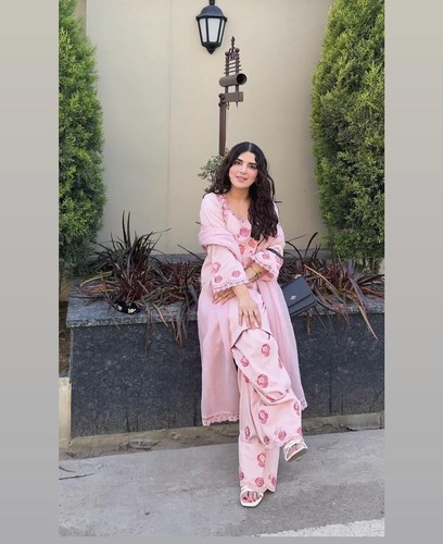 Kameez salwar rosa georgette - salwar,
