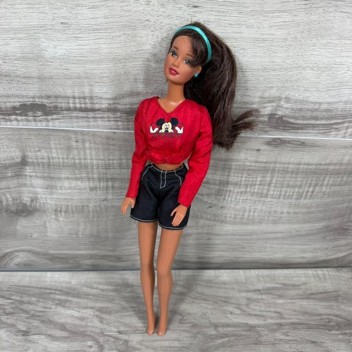 Barbie bambola bruna topolino - barbie,