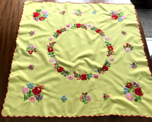 Hand embroidered yellow - embroidered,