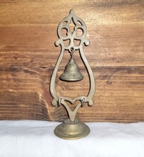 Etched brass table gong - table,
