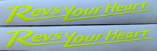 2 ADESIVI ADESIVO YAMAHA STICKER REVS YOUR HEART GIALLO FLUO  DIAMETRO 15 CM.