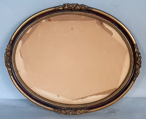 Antica cornice ovale - +, vetro