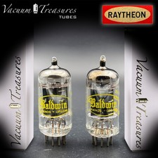 12AX7A ECC83 RAYTHEON Matched Pair Black Plates ?AMPLITREX Tested Tubes USA '60