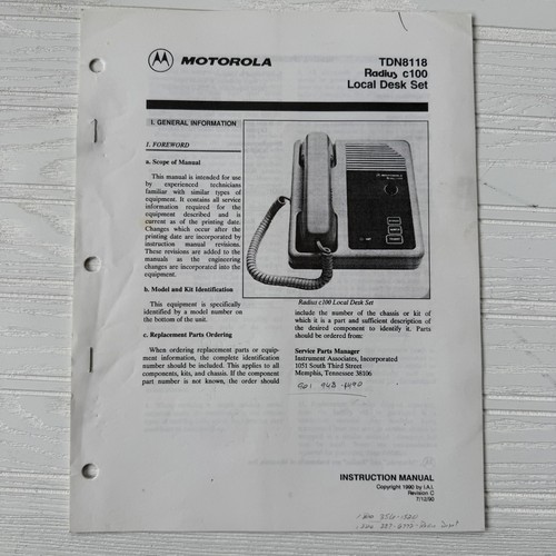 Motorola radius c100 tdn8118 - motorola,