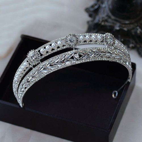 Corona diadema perle cristallo