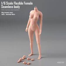 Corpo 1/6 femmina busto medio flessibile pelle normale senza cuciture per bambola action figure 12"