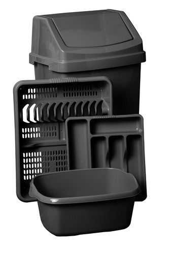 Pattumiera cucina grigio - , scuro