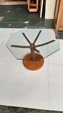 TAVOLINO ROTONDO LEGNO VETRO H38D60 TAVOLINO CAFFÈ TAVOLINO VINTAGE TAVOLO SALA 