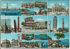 Lotto di 2 cartoline Italia anni '60 Souvenir d'Italie SAF editore Milano