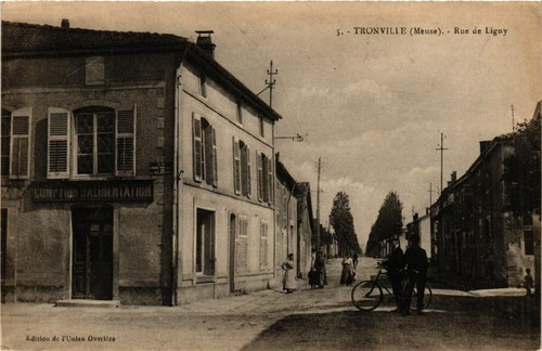 Cpa tronville rue ligny - cpa,