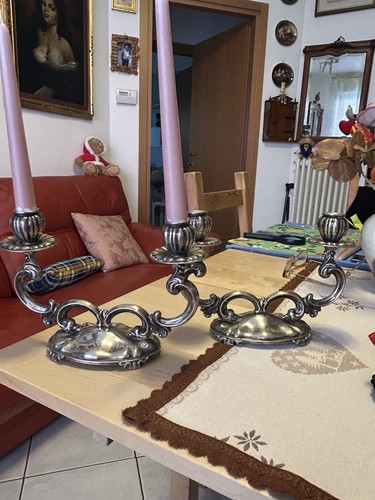 Coppia candelabri argento - coppia,