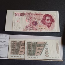 Banconote Italiane 50 000 Lire Bernini + 1000 Lire Marco Polo Lotto Z16